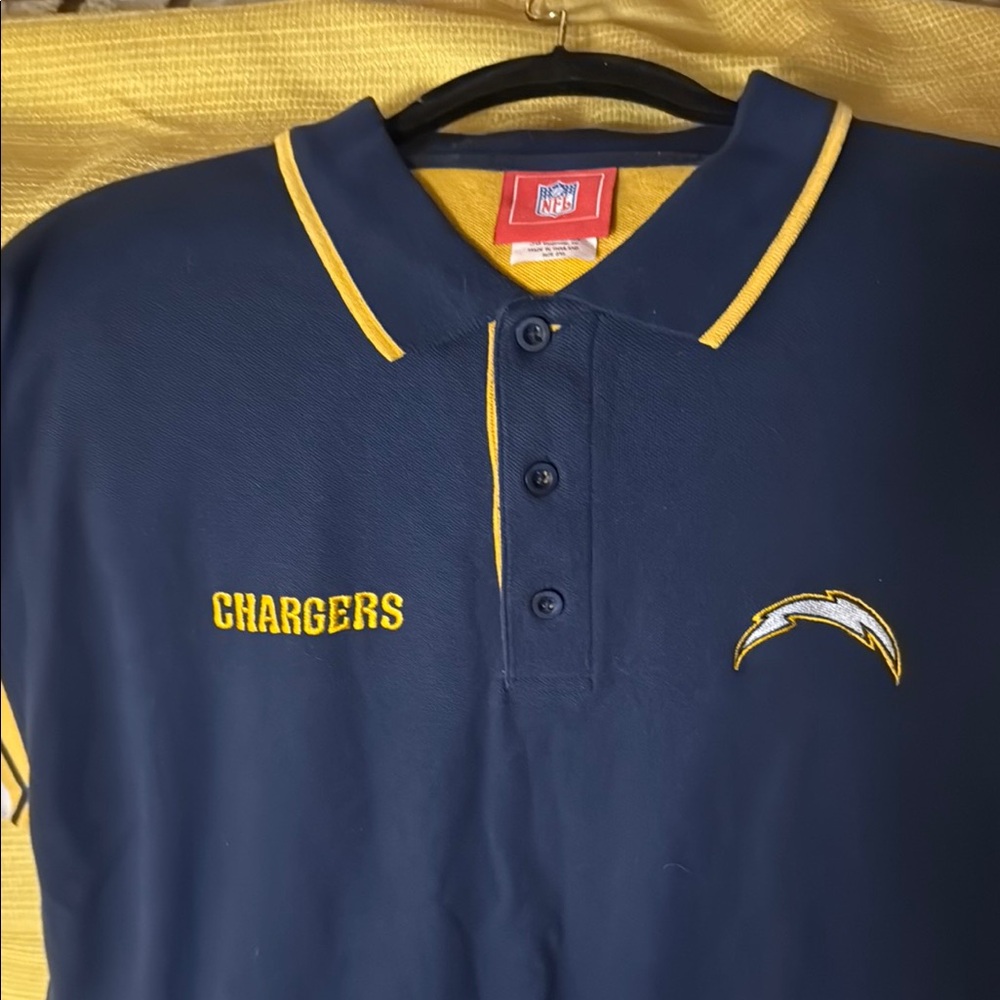 Men’s NFL Chargers Navy and Yellow Polo Shirt size 2XL